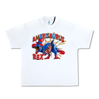 White Amerisaurus rex Urban Heavy Tee - texasbilliewilder