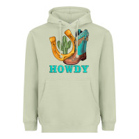 Matcha howdy turquoise cowboy boots horseshoe Heavyweight Hoodie - AdoDesignShop
