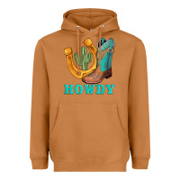 Meerkat howdy turquoise cowboy boots horseshoe Heavyweight Hoodie - AdoDesignShop