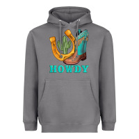 Storm howdy turquoise cowboy boots horseshoe Heavyweight Hoodie - AdoDesignShop