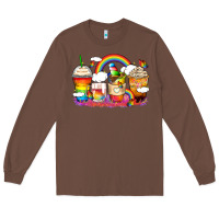 Chestnut rainbow coffee cups Long Sleeve Tee - Zillion Design Studio