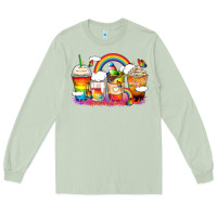 Matcha rainbow coffee cups Long Sleeve Tee - Zillion Design Studio