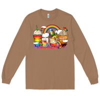 Toasted Coconut rainbow coffee cups Long Sleeve Tee - Zillion Design Studio