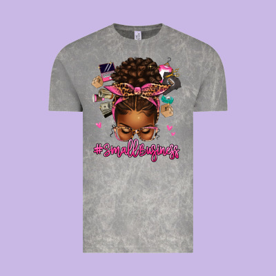 Vintage Tee small business afro messy bun