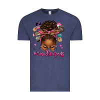 Vintage Denim small business afro messy bun Vintage Tee - texasbilliewilder
