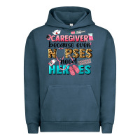 Pigment Midnight Navy caregiver because nurses need heroes Urban Hoodie - LillyAllenDesigns