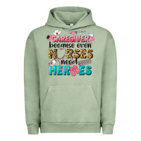 Pigment Oil Green caregiver because nurses need heroes Urban Hoodie - LillyAllenDesigns