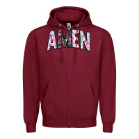 Burgundy amen Zipper Hoodie - JahusDesignShop
