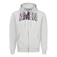 Dove Grey amen Zipper Hoodie - JahusDesignShop