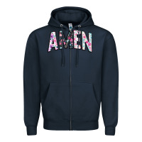 Navy amen Zipper Hoodie - JahusDesignShop