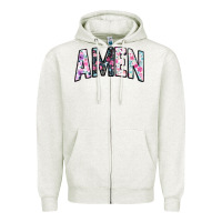 Oatmeal Heather amen Zipper Hoodie - JahusDesignShop