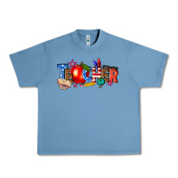 Pebble Blue American teacher Urban Heavy Tee - texasbilliewilder
