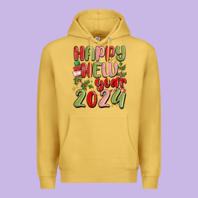 Happy New Year 2024 Premium Hoodie Designed By Maliassmallbusiness