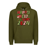 Army Green happy new year 2024 Premium Hoodie - MaliasSmallBusiness