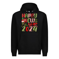 Black happy new year 2024 Premium Hoodie - MaliasSmallBusiness