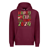 Burgundy happy new year 2024 Premium Hoodie - MaliasSmallBusiness