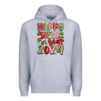 Heather Grey happy new year 2024 Premium Hoodie - MaliasSmallBusiness