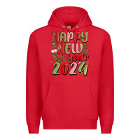 Red happy new year 2024 Premium Hoodie - MaliasSmallBusiness