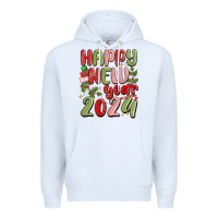 White happy new year 2024 Premium Hoodie - MaliasSmallBusiness
