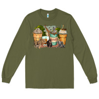 Army Green safari animals coffee cups Long Sleeve Tee - Zillion Design Studio