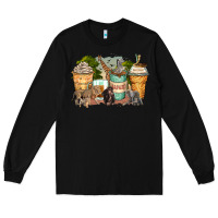 Black safari animals coffee cups Long Sleeve Tee - Zillion Design Studio