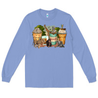Colony Blue safari animals coffee cups Long Sleeve Tee - Zillion Design Studio