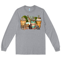 Heather Grey safari animals coffee cups Long Sleeve Tee - Zillion Design Studio