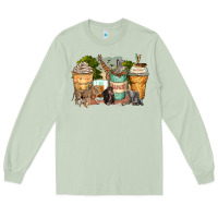 Matcha safari animals coffee cups Long Sleeve Tee - Zillion Design Studio