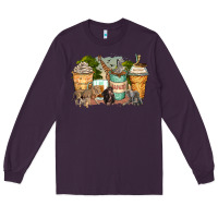 Plum safari animals coffee cups Long Sleeve Tee - Zillion Design Studio