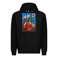 Black hanukkah table with oil pitcher Premium Hoodie - AdoDesignShop