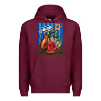 Burgundy hanukkah table with oil pitcher Premium Hoodie - AdoDesignShop