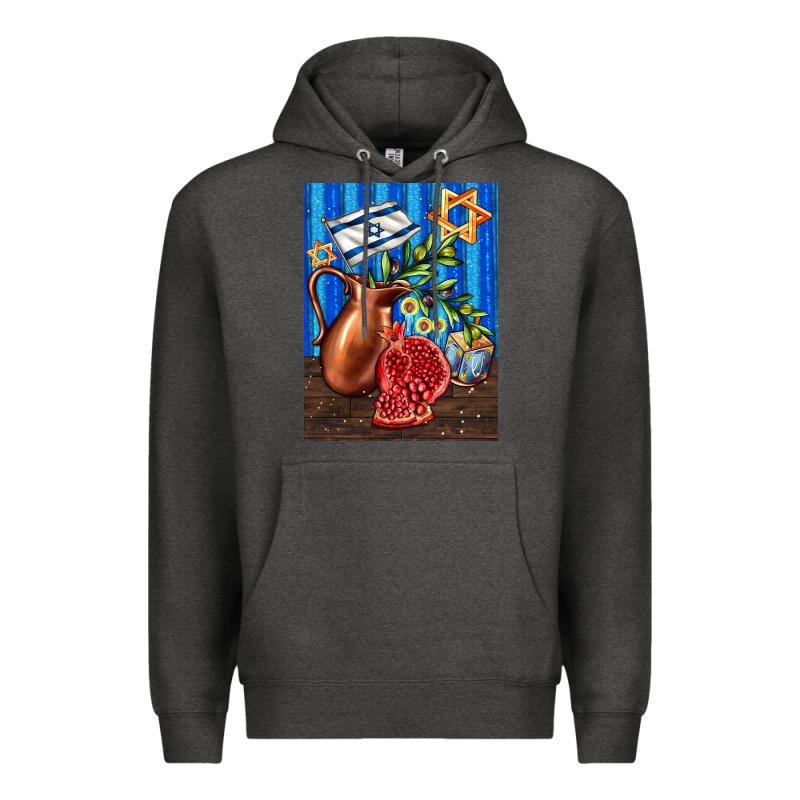 Hanukkah Table With Oil Pitcher Premium Hoodie by AdoDesignShop | Teevron