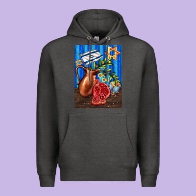Hanukkah Table With Oil Pitcher Premium Hoodie Designed By Adodesignshop