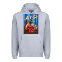 Heather Grey hanukkah table with oil pitcher Premium Hoodie - AdoDesignShop