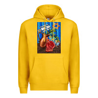 Lemon hanukkah table with oil pitcher Premium Hoodie - AdoDesignShop