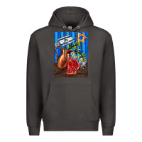 Smoke hanukkah table with oil pitcher Premium Hoodie - AdoDesignShop