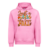 Fuchsia Pink just a girl who loves fall Urban Hoodie - BundleAndBundleShop