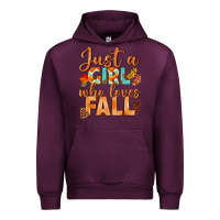Mauve Wine just a girl who loves fall Urban Hoodie - BundleAndBundleShop