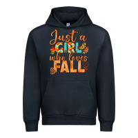 Navy just a girl who loves fall Urban Hoodie - BundleAndBundleShop