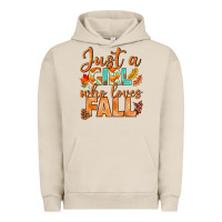 Pigment French Oak just a girl who loves fall Urban Hoodie - BundleAndBundleShop