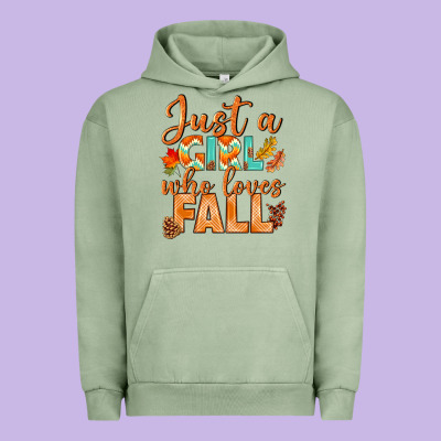 Just A Girl Who Loves Fall Urban Hoodie Designed By Bundleandbundleshop