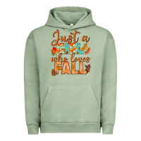 Pigment Oil Green just a girl who loves fall Urban Hoodie - BundleAndBundleShop