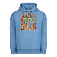 Pigment Pebble Blue just a girl who loves fall Urban Hoodie - BundleAndBundleShop