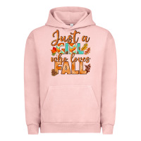 Pigment Salmon just a girl who loves fall Urban Hoodie - BundleAndBundleShop