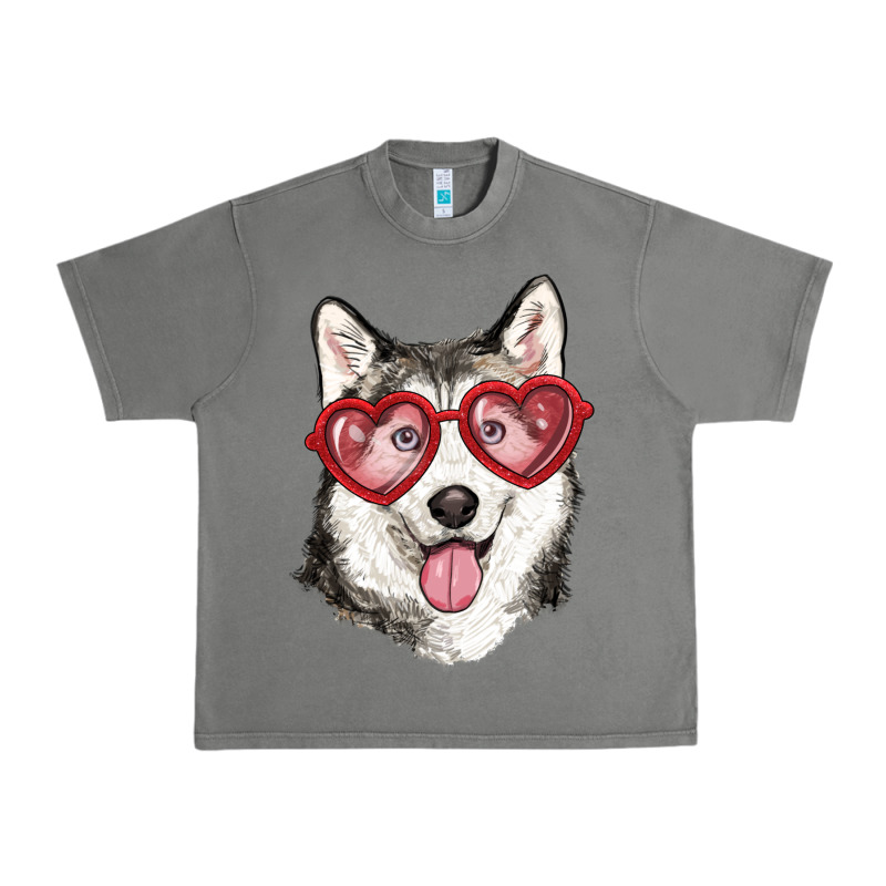 Husky With Love Glasses Urban Heavy Tee by RanaPortraitStore | Teevron