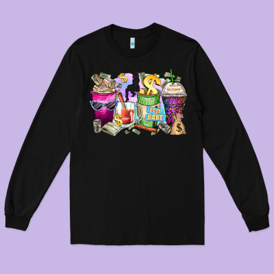 Boss Babe Coffee Cups Long Sleeve Tee Designed By Zillion Design Studio