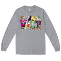 Heather Grey boss babe coffee cups Long Sleeve Tee - Zillion Design Studio