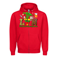 Red lvn juneteenth licensed vocational nurse with croc Zipper Hoodie - AdoDesignShop