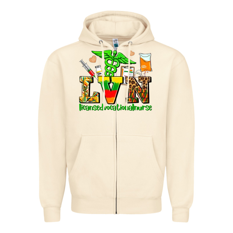 Lvn Juneteenth Licensed Vocational Nurse With Croc Zipper Hoodie by AdoDesignShop | Teevron