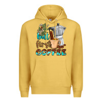 Antique Gold coffee cups but first coffee Premium Hoodie - NancyCooperArtShop